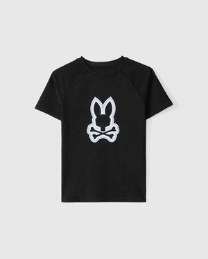 Slip de Bain Psycho Bunny San Leon Anti-uv Rashguard Noir Enfant | YBC-06721038